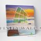 Sunset on Calm Beach Waves Canvas Art Decor -C275