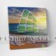 Sunset on Beach Waves Canvas Art Decor -C277