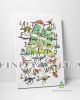  Dinosaur Alphabet Chart Canvas Art Wall Art Decor -C409