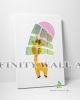 Cute Giraffe with Pink Balloon Canvas Art Decor -C777