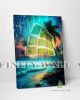 Magical Rainbow Galaxy Beach Canvas Art Decor -E47