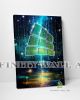 Magical Rainbow Galaxy Rain Canvas Art Decor --E49