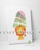 Cute Lion with Pink Balloon Canvas Art Decor -C770