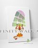 Cute Tiger with Pink Balloon Canvas Art Decor -C771