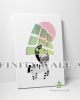Cute Zebra with Pink Balloon Canvas Art Decor -C778