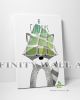 Cute Raccoon Inspirational Quote Canvas Art Decor -C789
