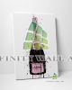 Pink Champagne Bottle Watercolour Splash Splatter Canvas Art Decor -C903
