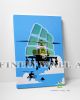 Blue Chopper Banksy Graffiti Canvas Art Decor -C918