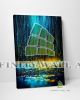 Magical Rainbow Galaxy Rain Canvas Art Decor -E48
