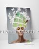 Modern Woman with Butterflies Canvas Art Decor -E5